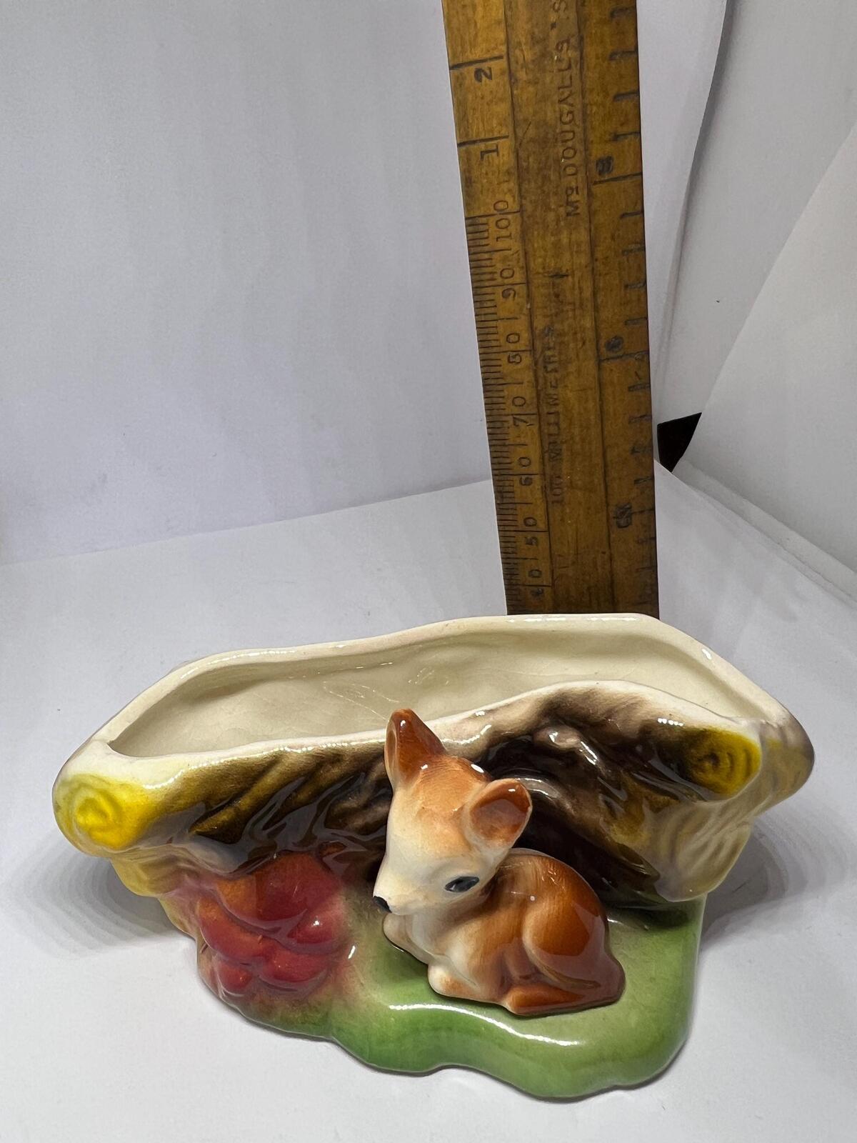 Vintage Posy Vase Fauna Deer Fawn Figure. Stamped Eastgate.
