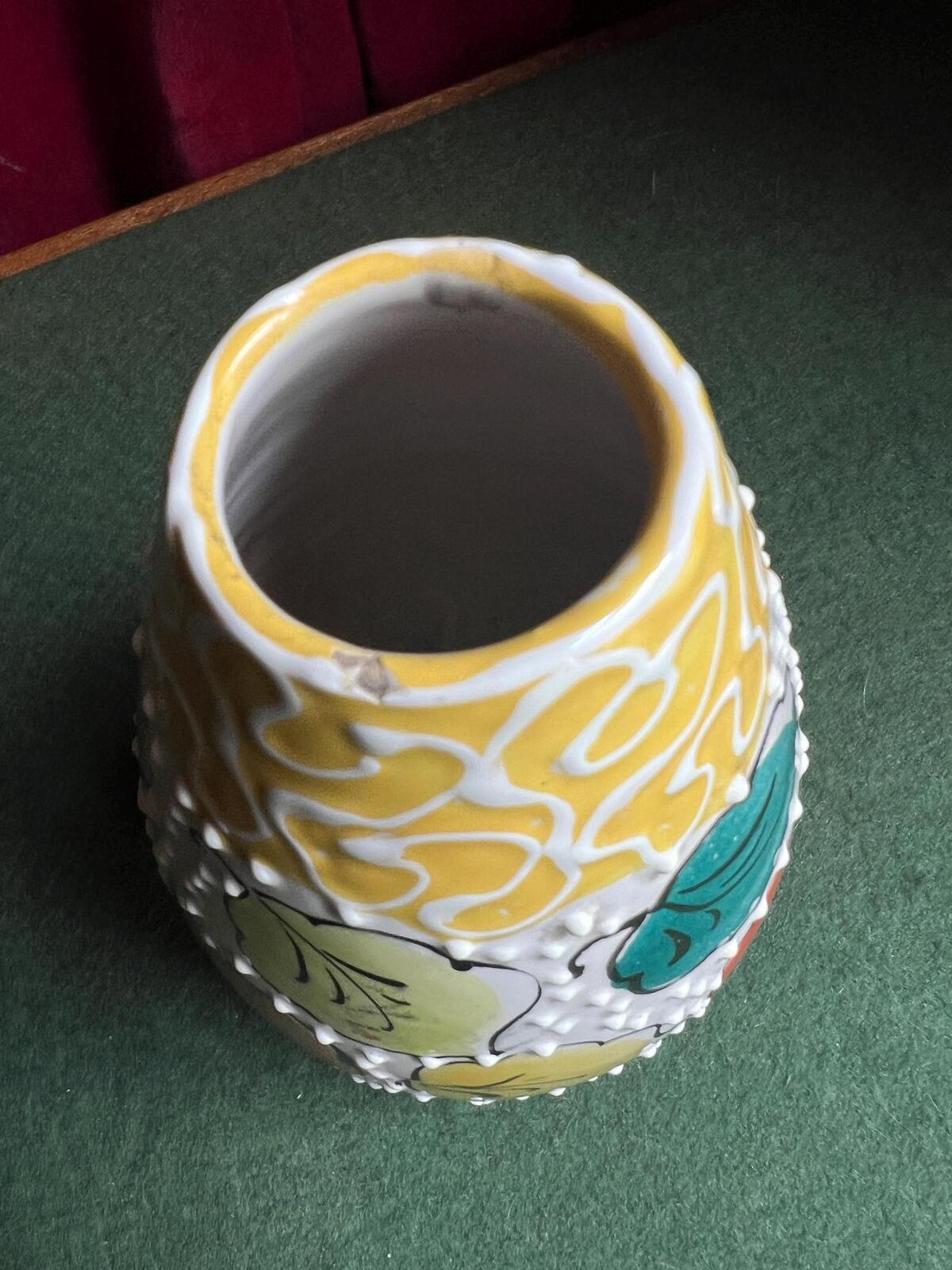 Vintage ceramic posy vase Mid-Century Italian pottery Alla Moda Relief