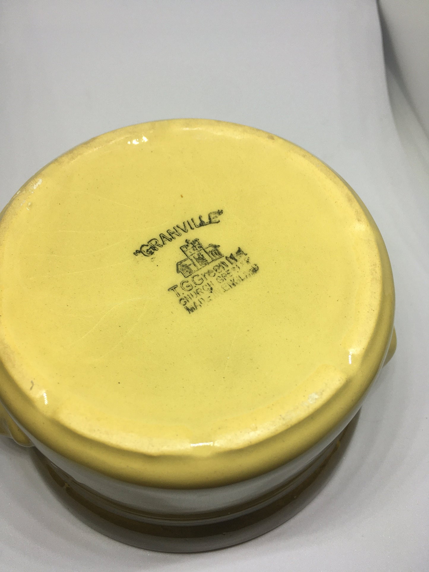 Vintage TG Green individual ceramic casserole dish.