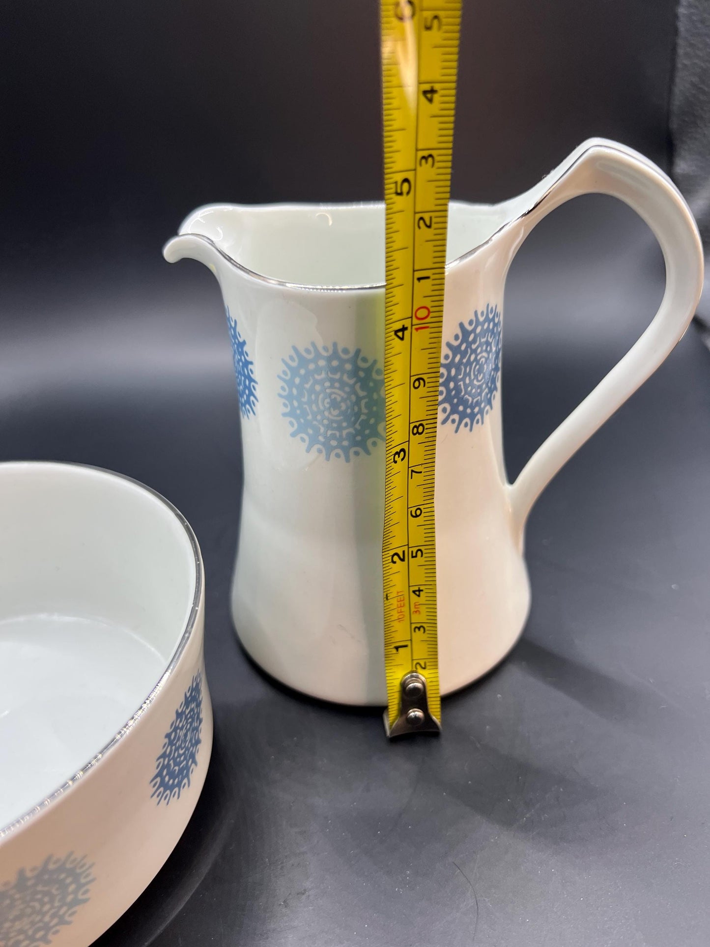 Ceramic creamer and sugar set. Burleigh ware Concord Medallion pattern.