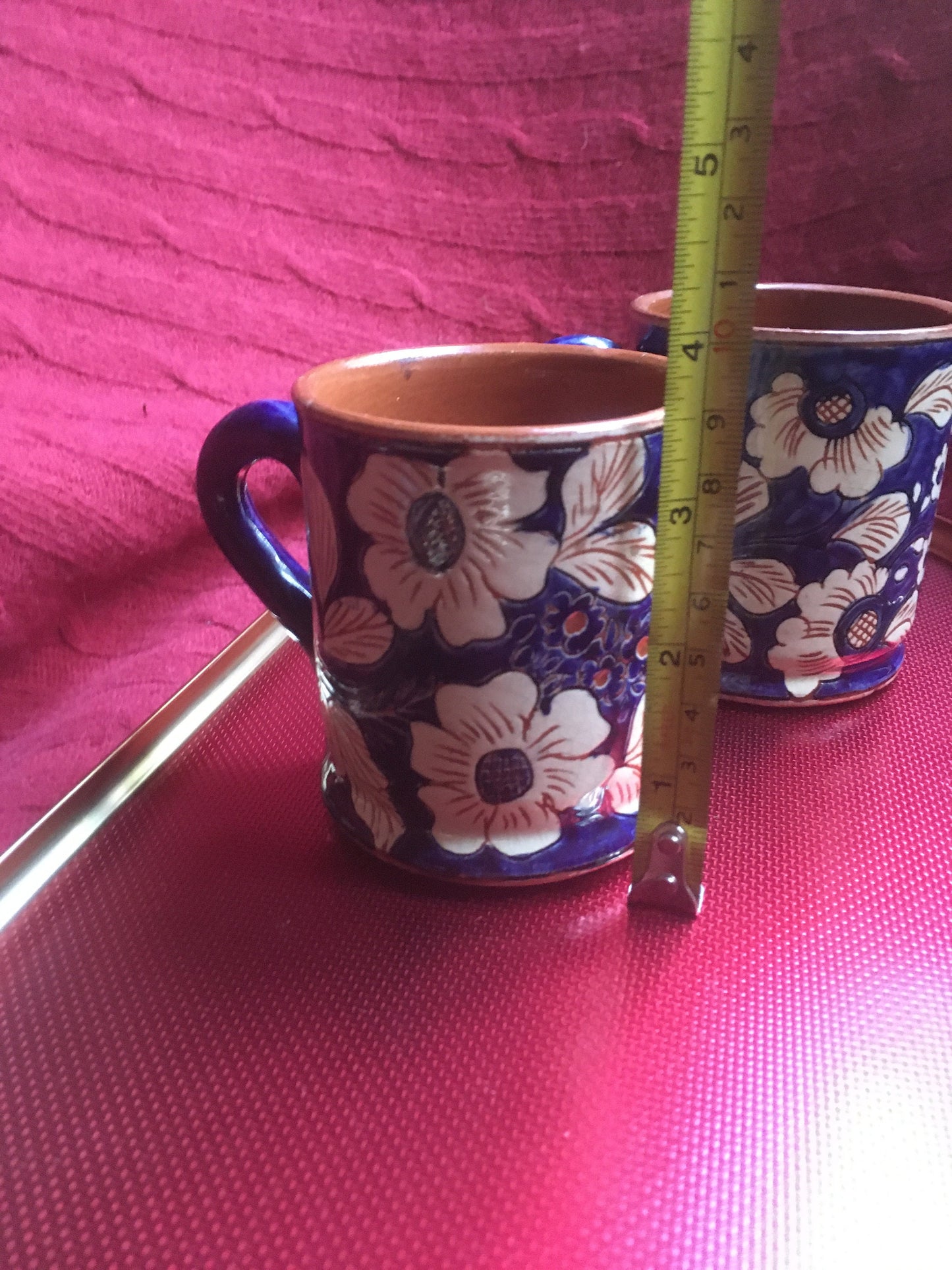 Studio pottery mugs signed Orlario Crista from São Pedro do Corval, Portugal. 2 available