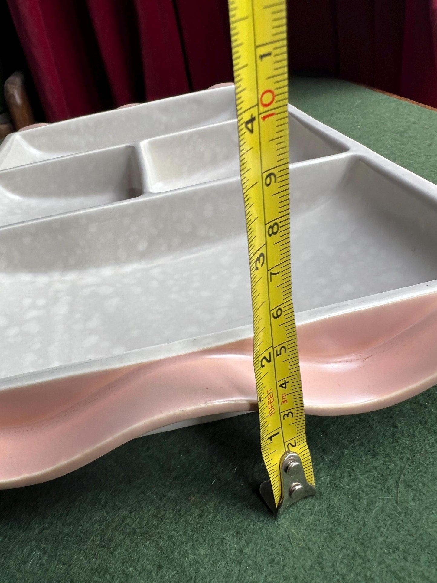 Poole Pottery Twintone Peach Bloom and Seagull Rectangular Hors D'oeuvres Tray.