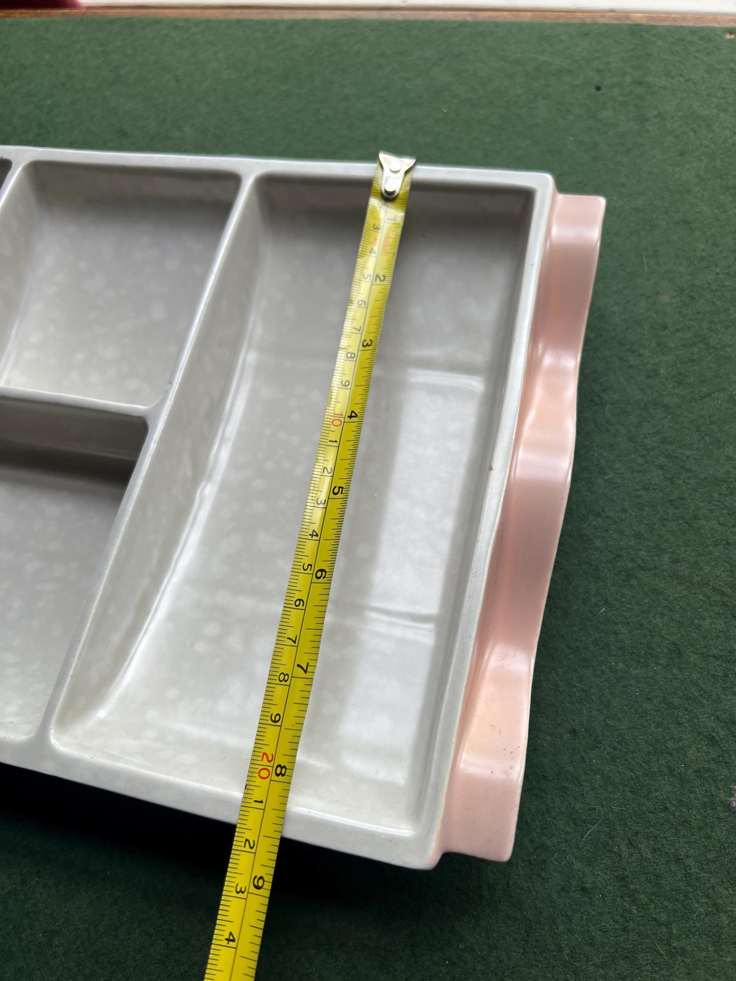 Poole Pottery Twintone Peach Bloom and Seagull Rectangular Hors D'oeuvres Tray.