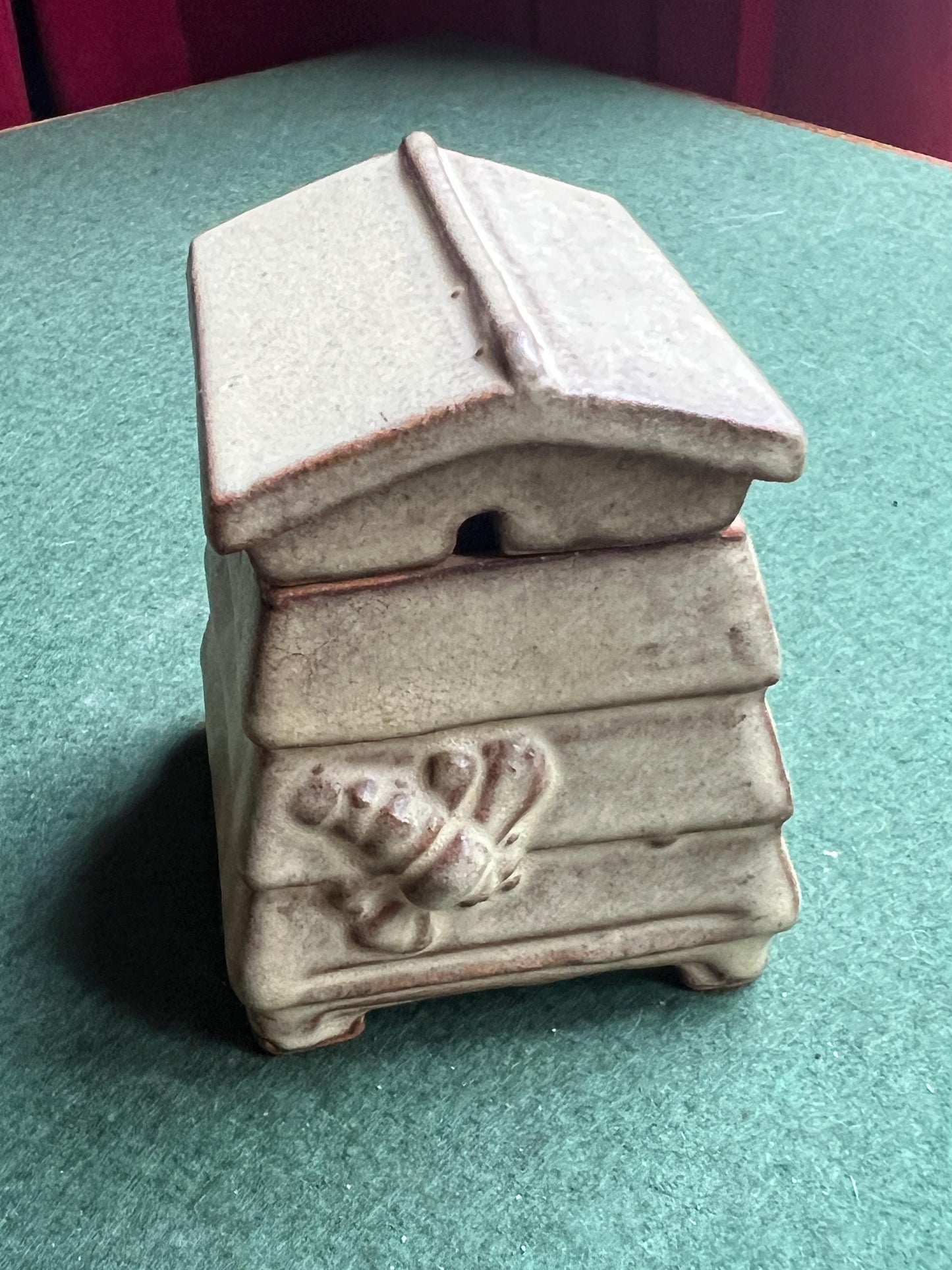Vintage Bee Hive Honey Pot. Stamped Charmouth Pottery Mike Hendrick Studio.