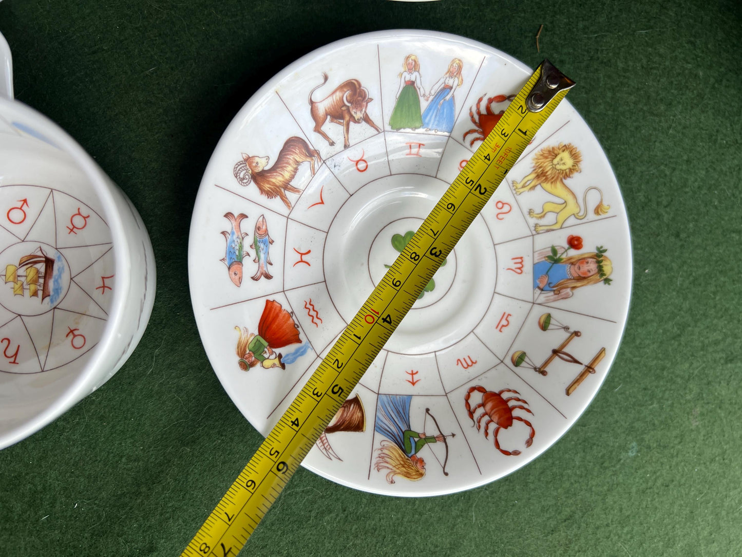 Vintage Fortune Telling Zodiac tea cup. Stamped Royal Kendal Fine Bone China 1985. 2 Available sold separately.