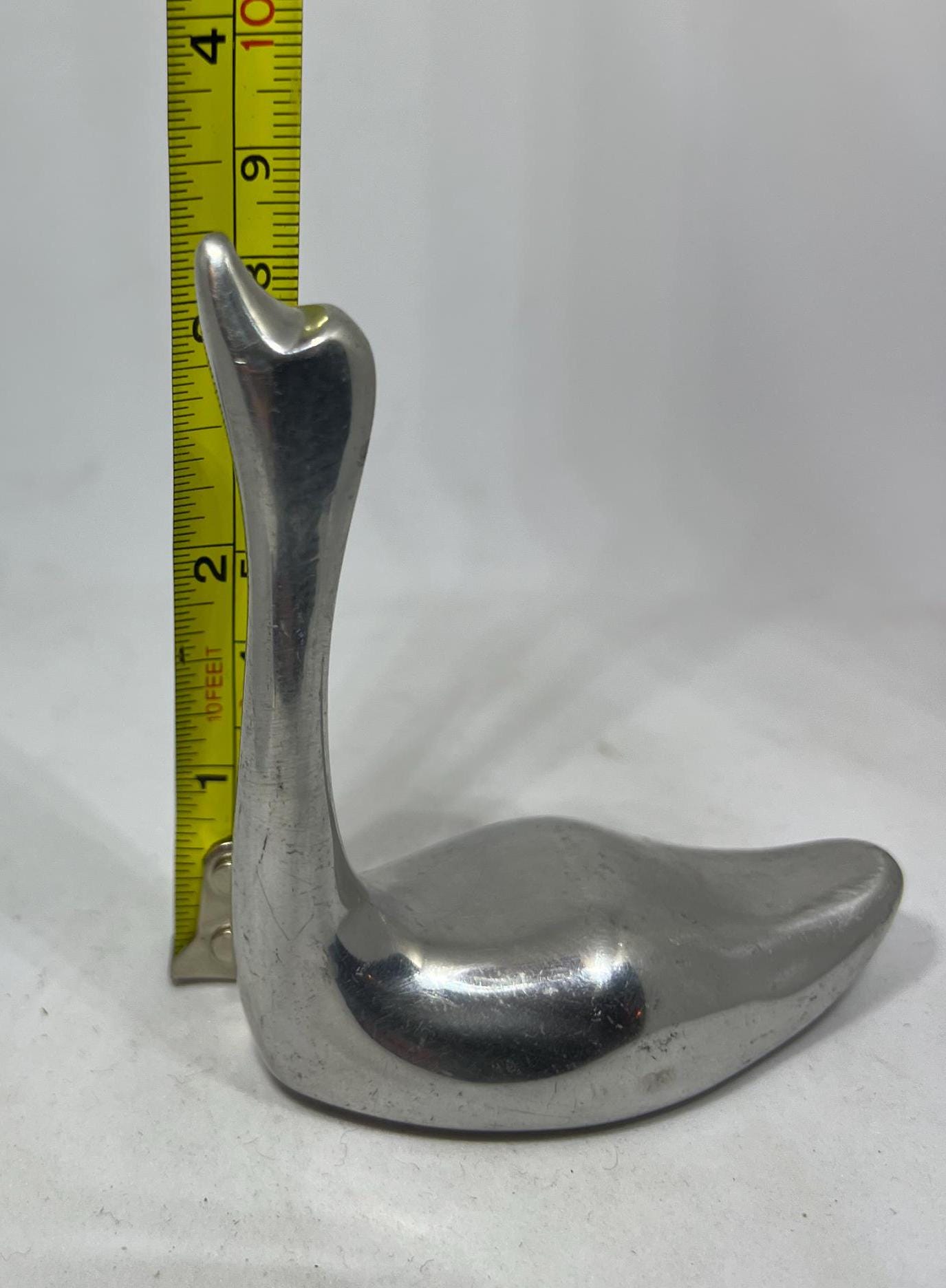 Silver plated Swan ring holder. Signed to base Indistinct Canada 981.