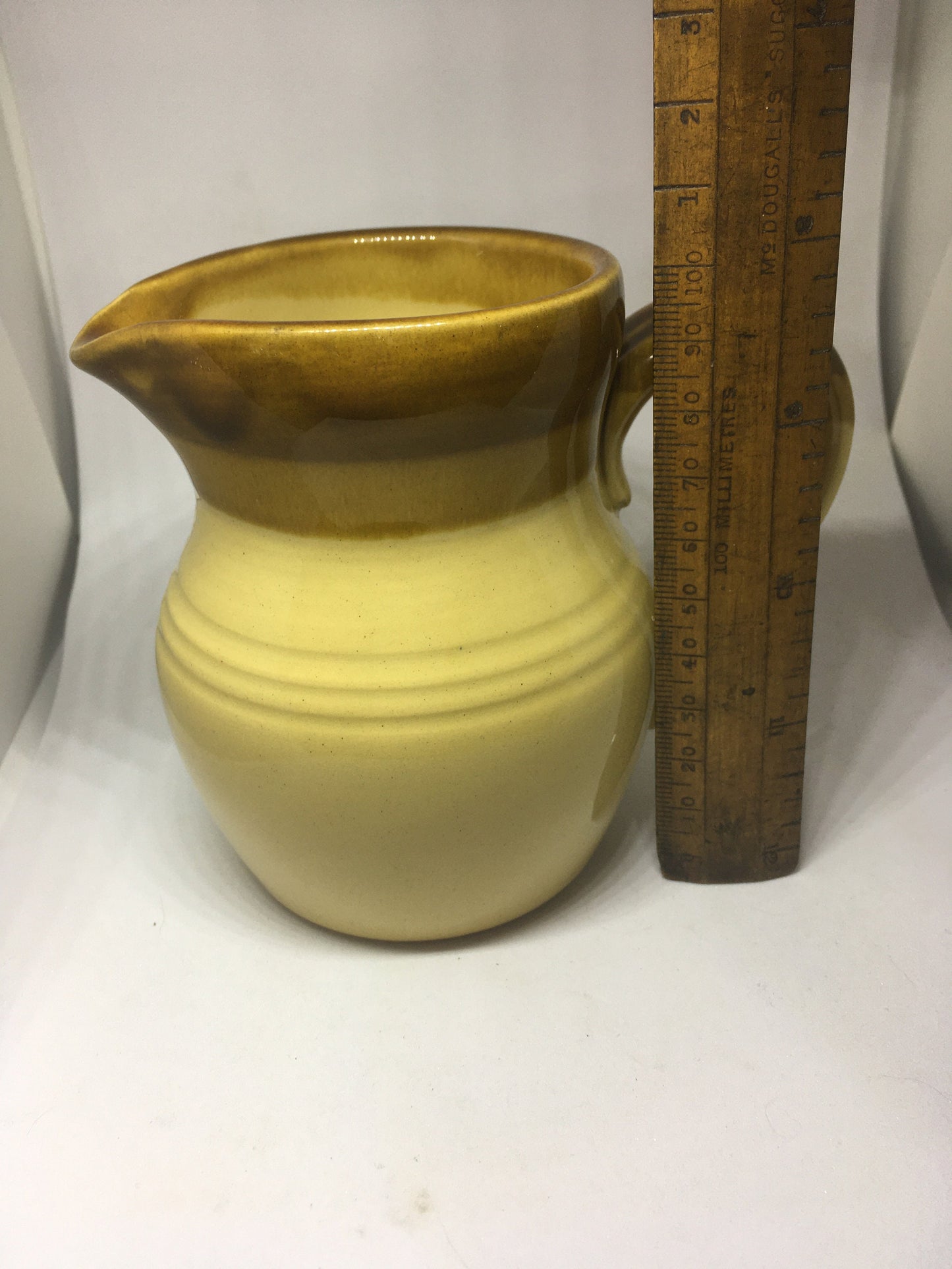 Ceramic Milk Water jug TG Green Church Gresley. Brown glaze.