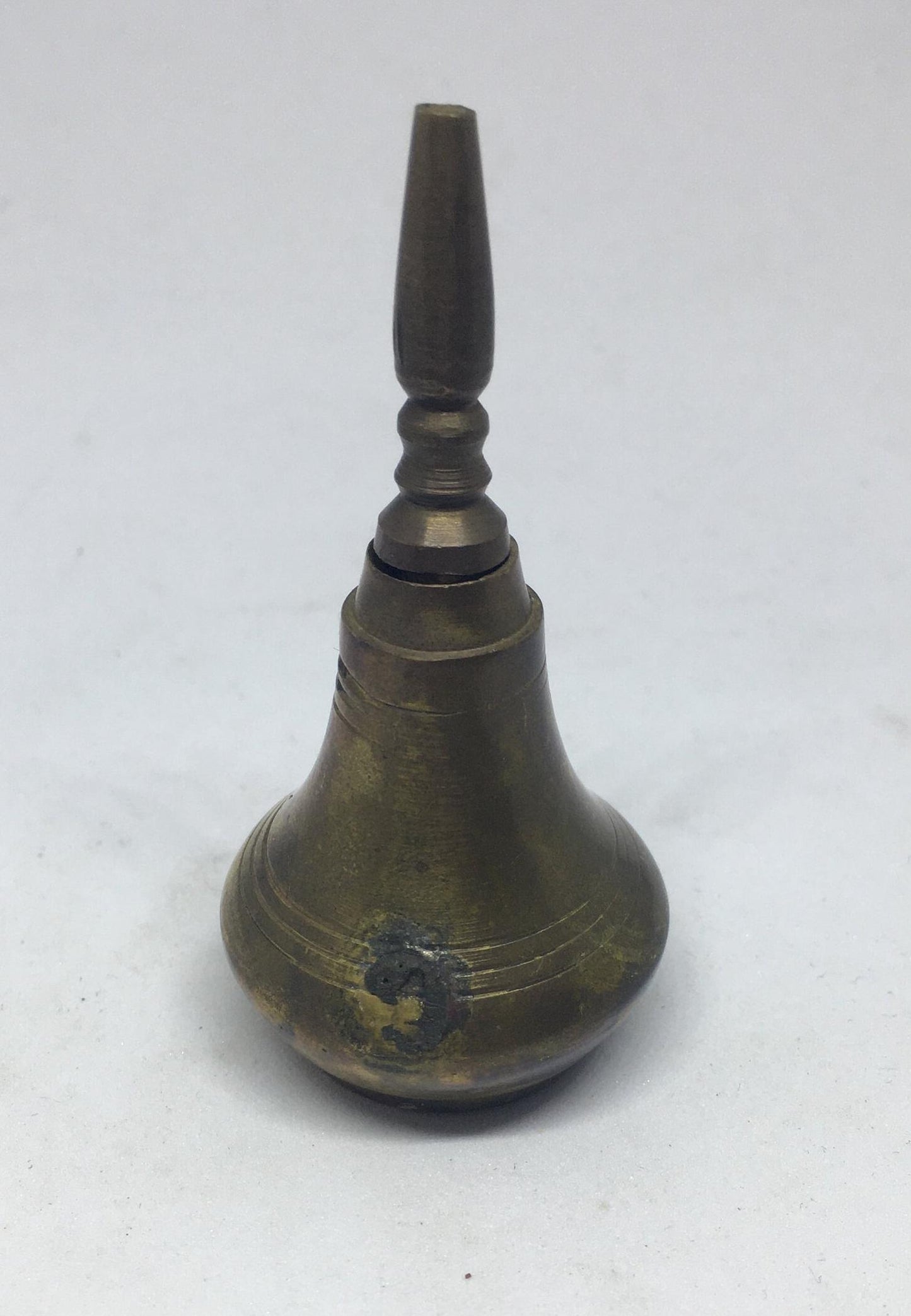 Unusual brass perfume bottle. Quirky brass lover gift  Screw off lid.