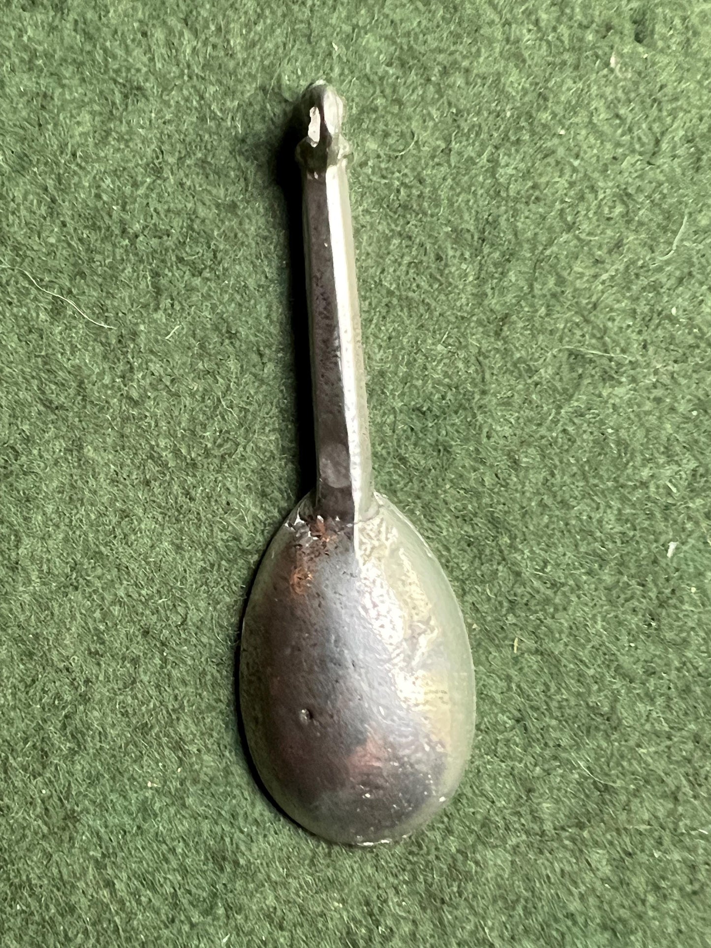 Vintage silver tone spoon pendant. Chatelaine style mini spoon.