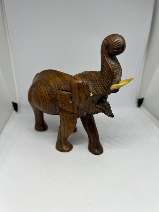 Hand carved Ironwood elephant sculpture.