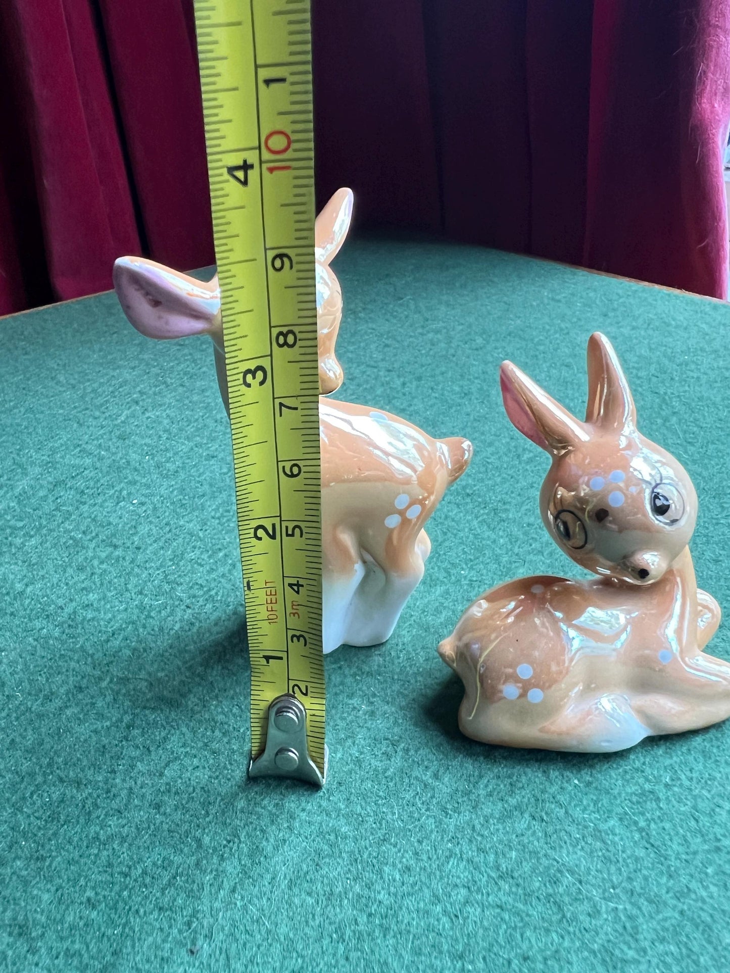 Kitsch lustre ware deer family figurines.