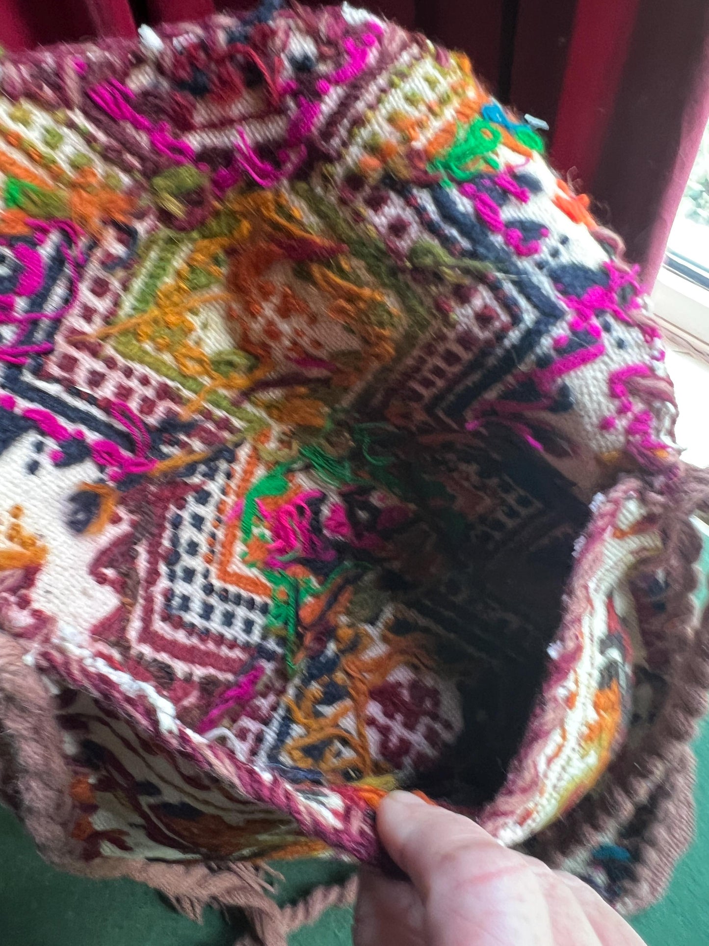 Vintage Kilim style carpet bag. Indie Boho crossbody bag.