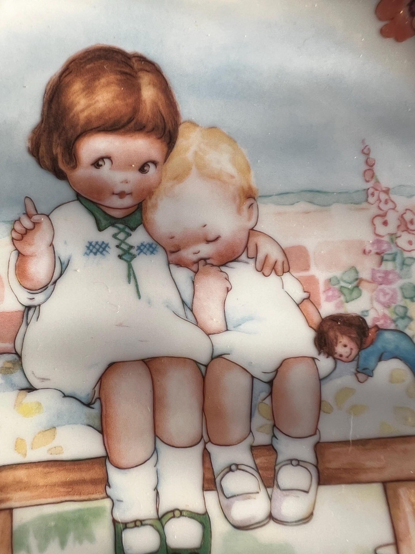 Decorative plate. Memories of Yesterday Hush by Mabel Lucie Attwell.