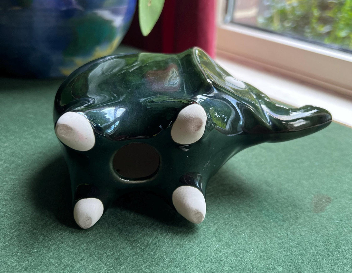 Wellow Pottery ceramic stylised elephant figurine.