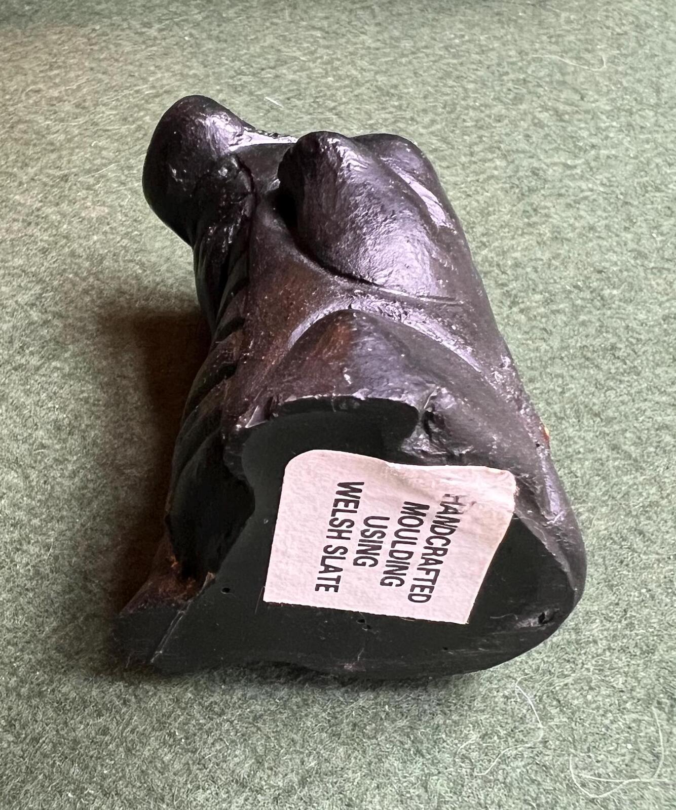 Cute crocodile figurine. Welsh coal art ornament.