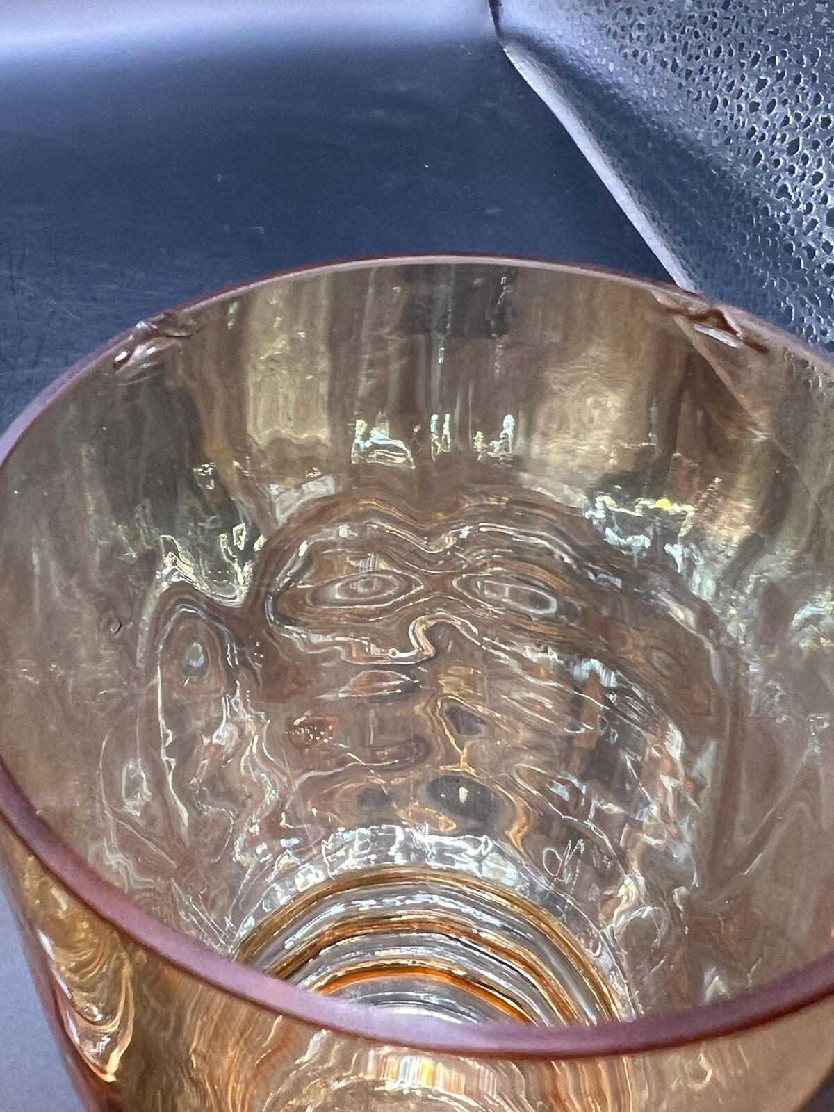 Vintage amber glass lemonade set. Jug and 5 glasses.