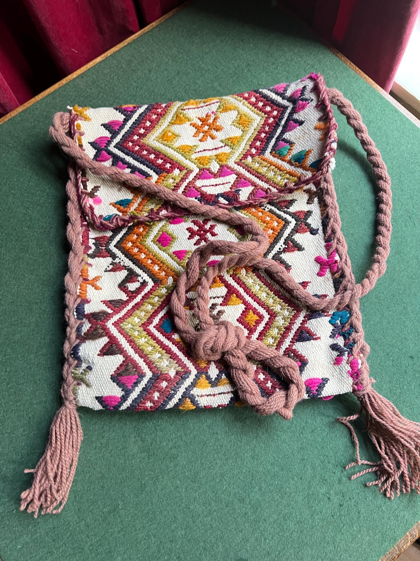 Vintage Kilim style carpet bag. Indie Boho crossbody bag.