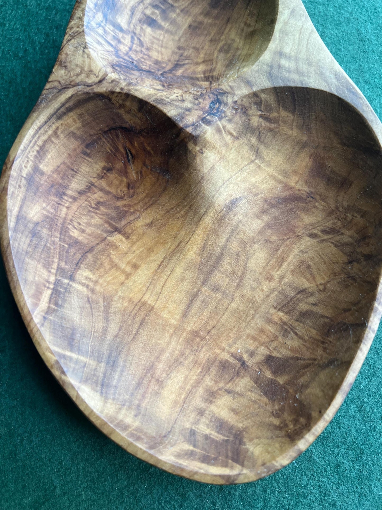 Olive wood snack bowl titbits tray.