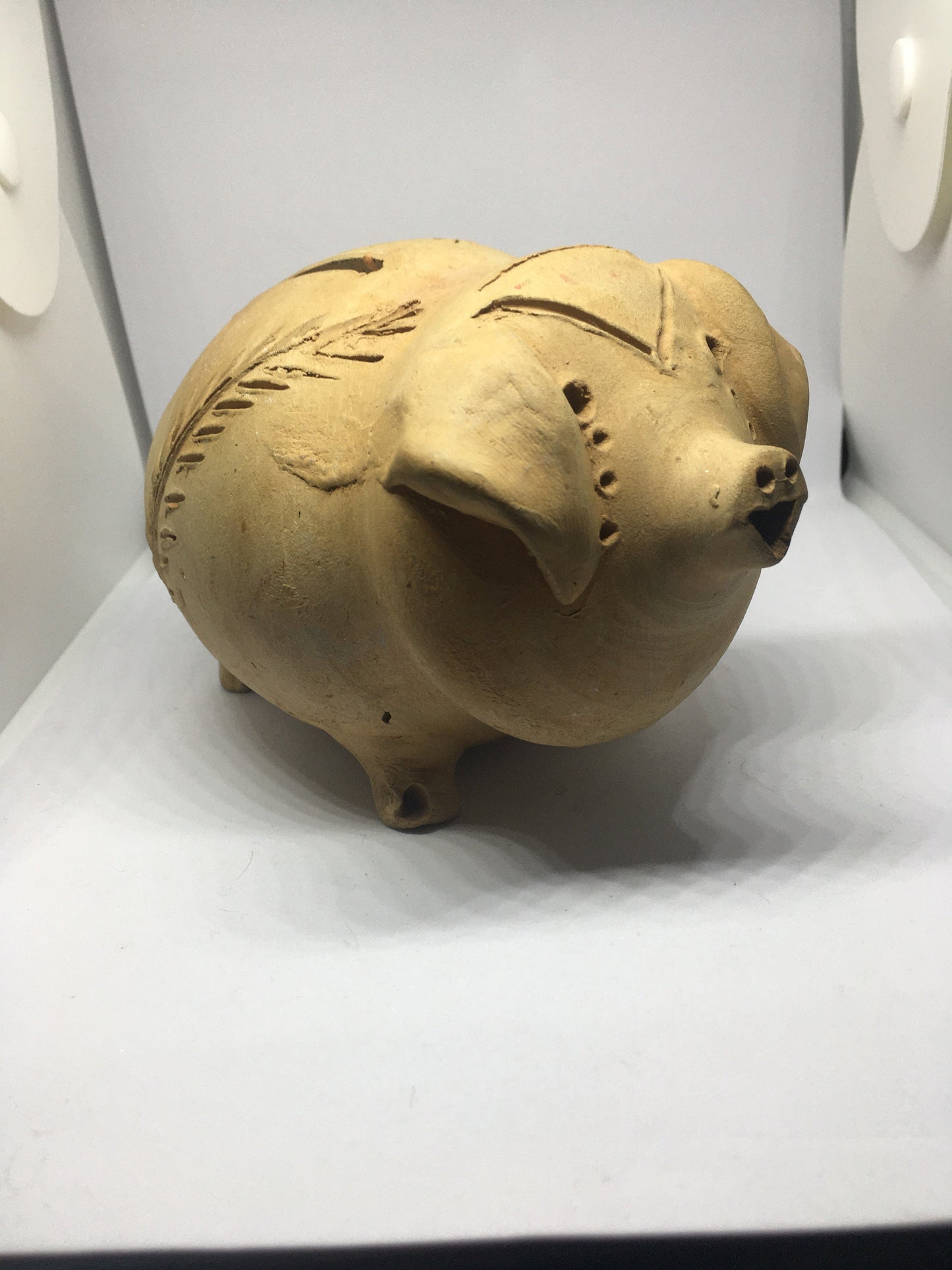 Studio pottery piggy bank.