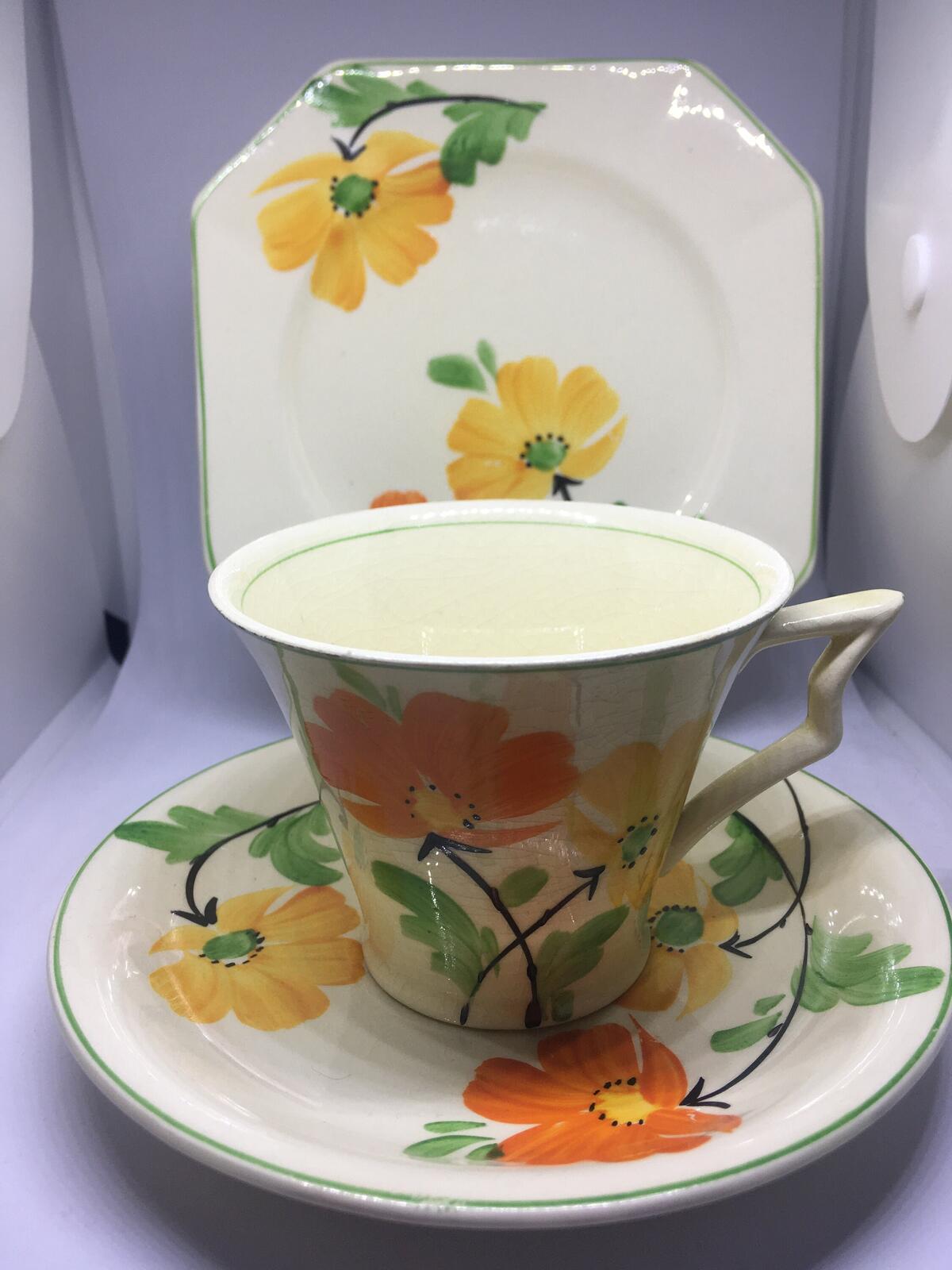 Beautiful Vintage Teacup saucer plate set. Midwinter Burslem porcelain.