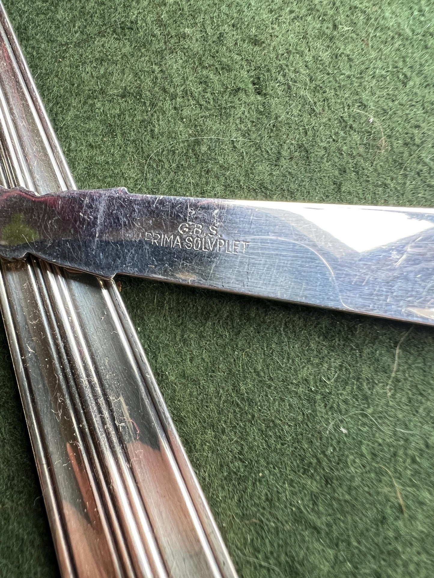 Danish Silver plated forks. Stamped GBS Prima Solvplet.
