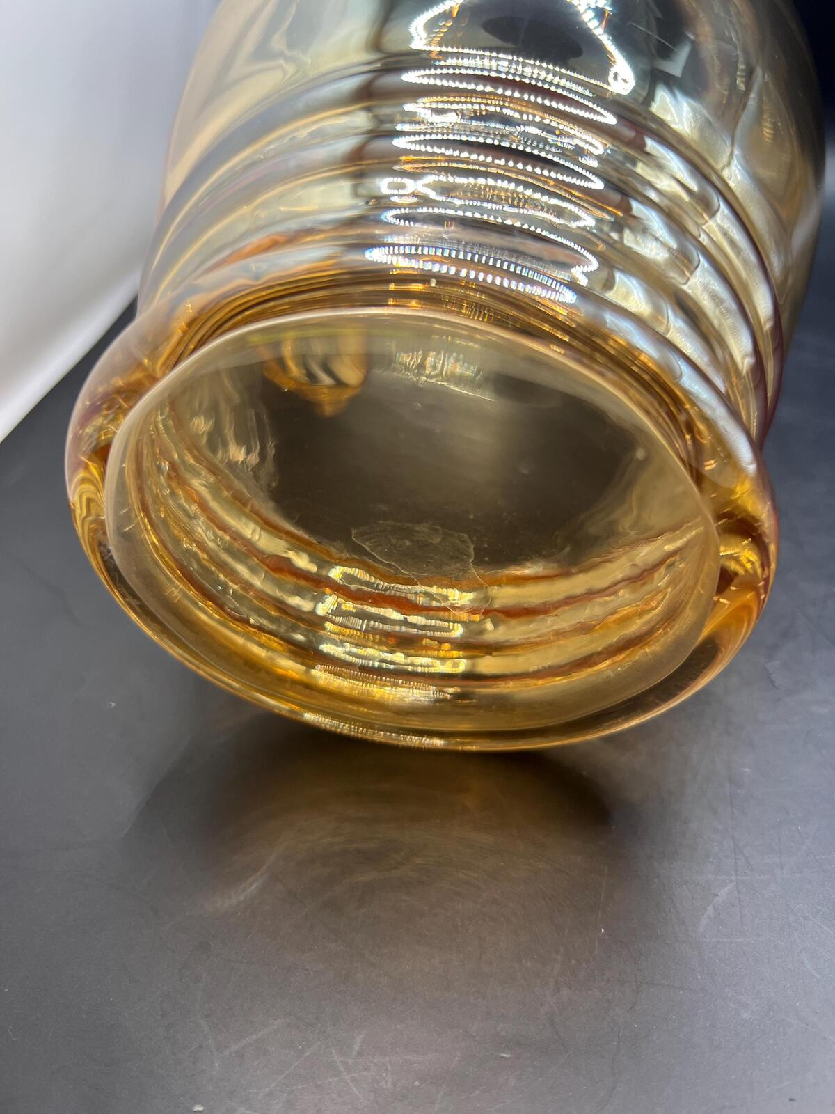 Vintage amber glass lemonade set. Jug and 5 glasses.