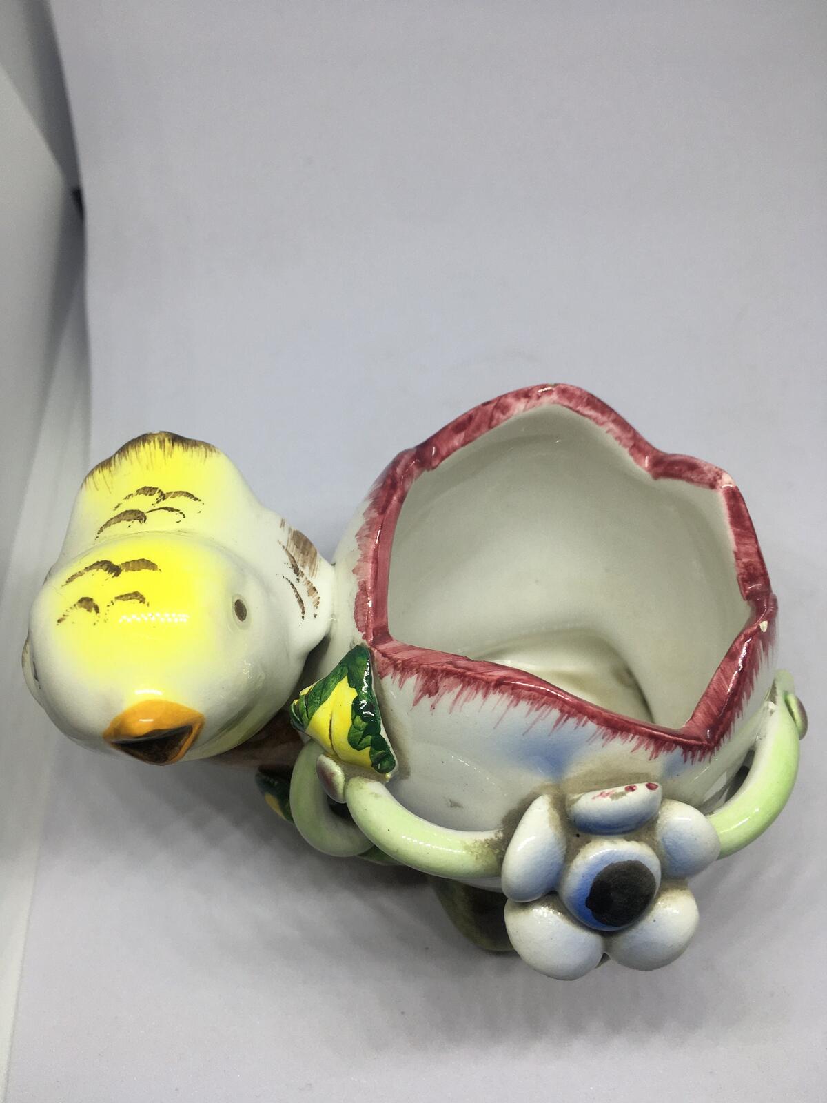 Kitsch Egg cup ceramic chick and egg plant pot. Made in Italy