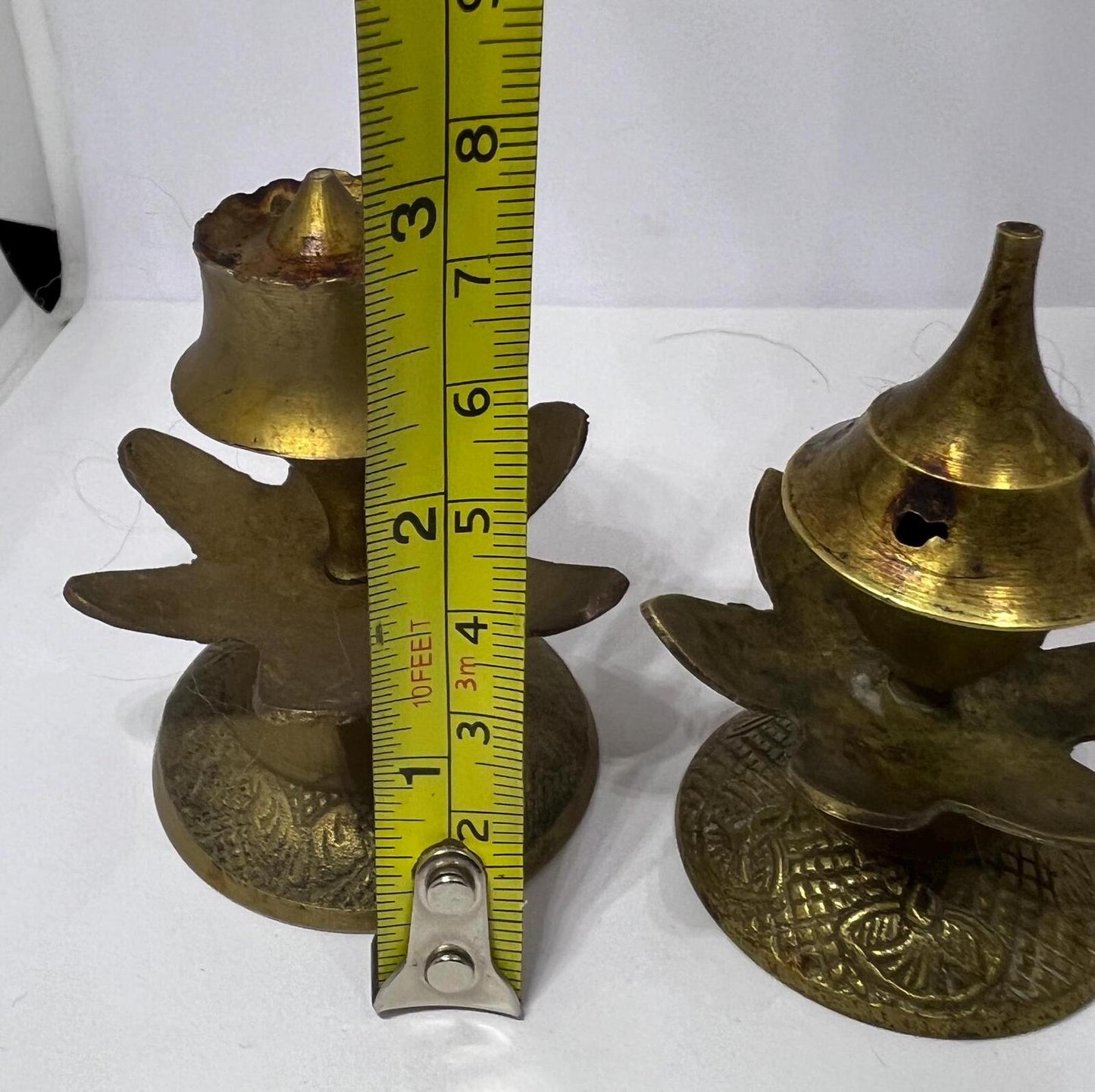 Pair of Vintage brass incense holders.