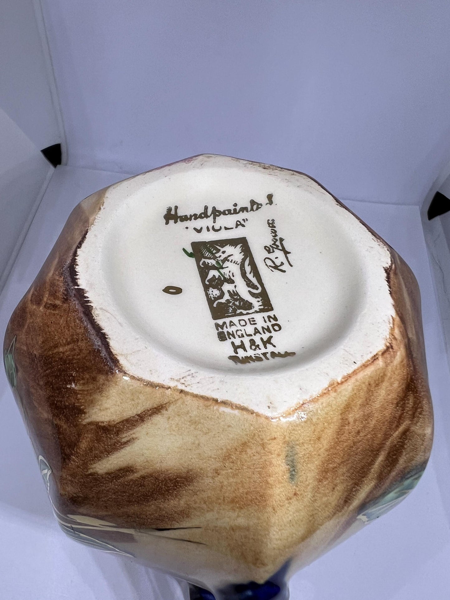 Vintage water milk jug Signed by artist Viola HK Tunstall