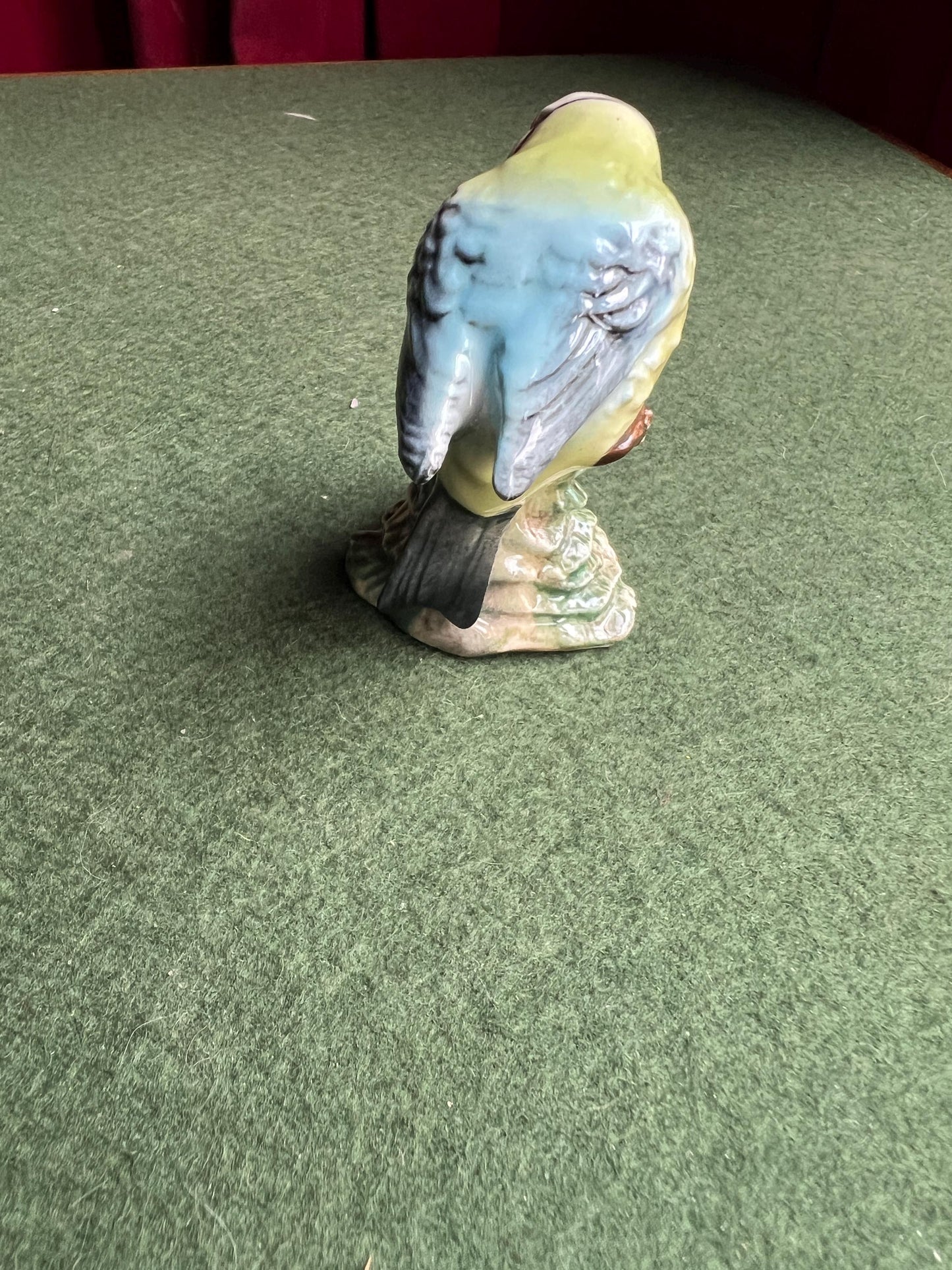 Blue Tit on a branch with ladybird Stamped Blue Tit Beswick 992 Made in England Arthur Gredington Design.