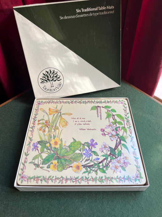 Vintage Placemats Retro Taunton Vale Seasons 1980s Poetry