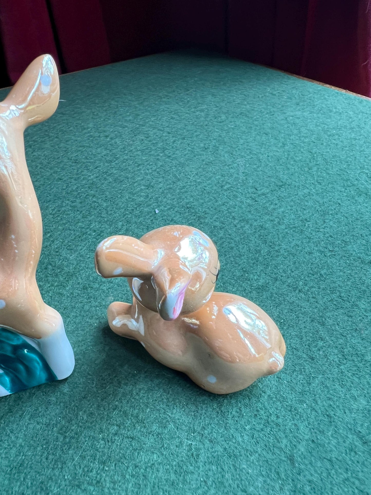 Kitsch lustre ware deer family figurines.