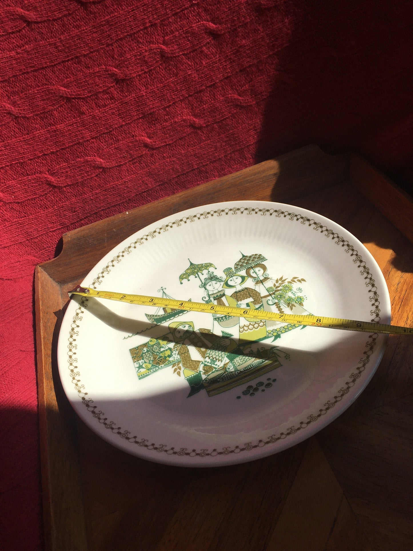 Figgjo Flint Norway "Market" serving cake plate. Scandinavian art pottery. c.1960s
