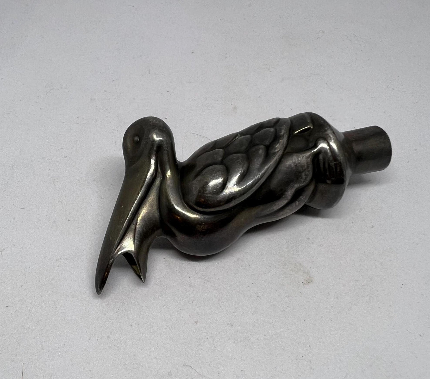 Danish silver plated Pelican shaped Art Deco 1930s wine pourer.