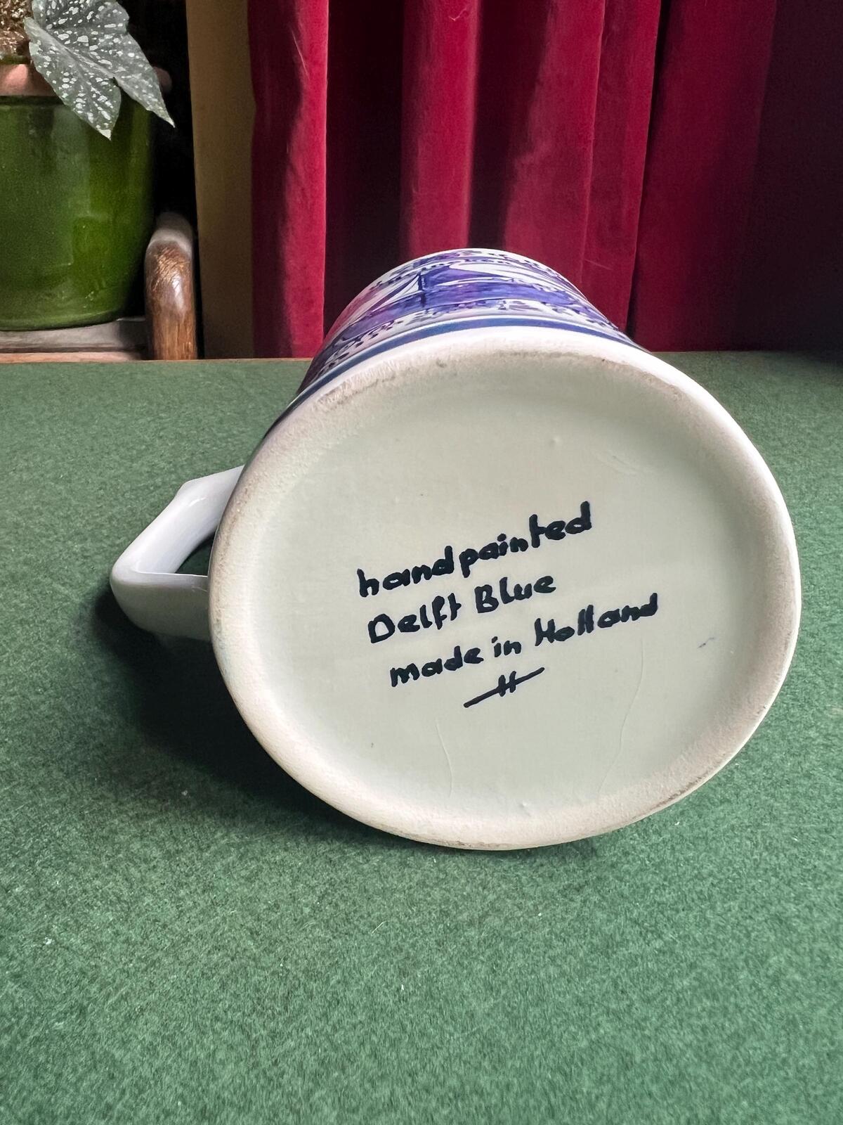 Vintage Delft Blue Heineken Mug Hand painted Stein Beer Tankard Holland Breweriana