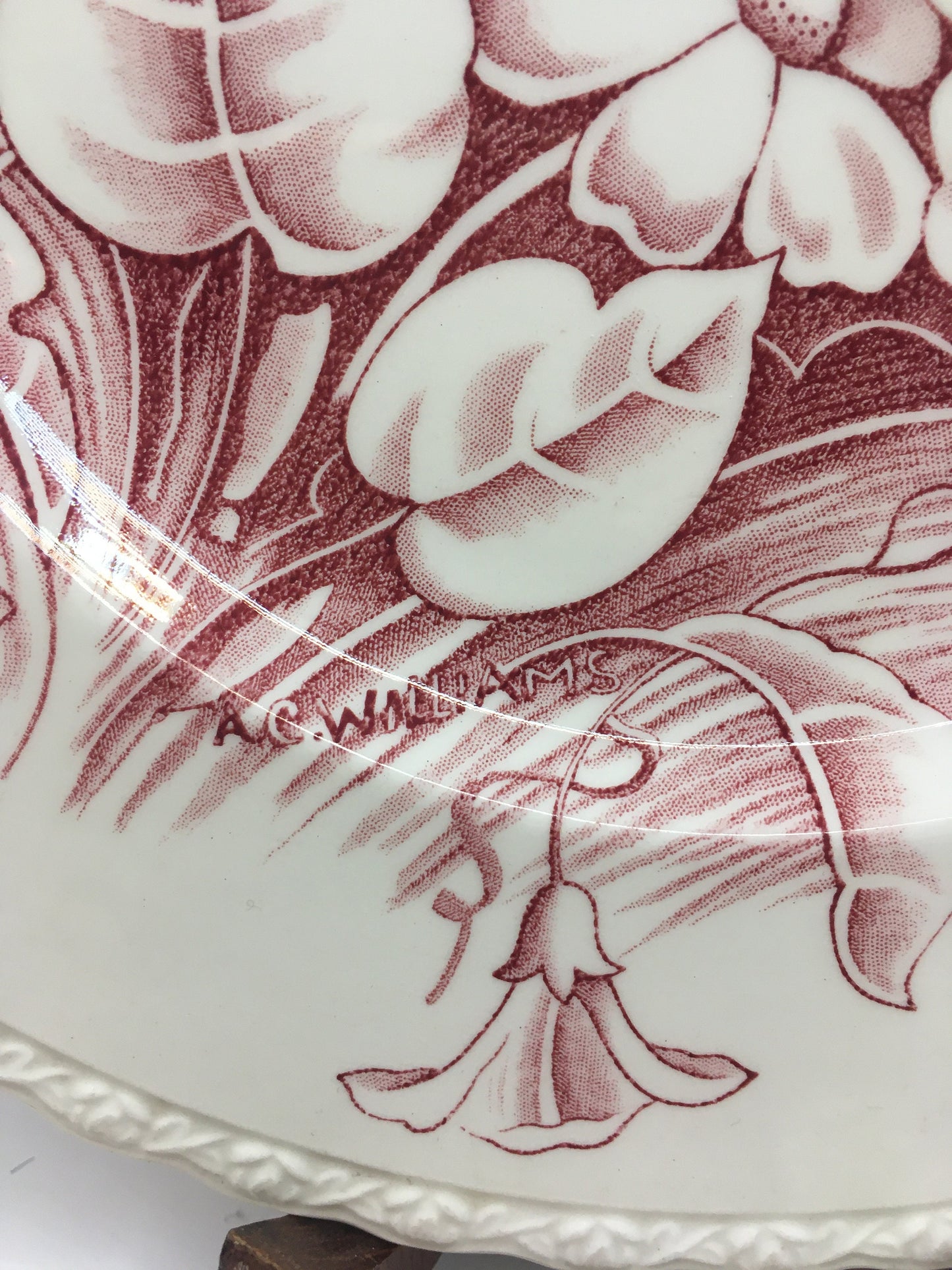 2 side cake plates. Pink floral design. Stamped Myott Son & Co England 590.