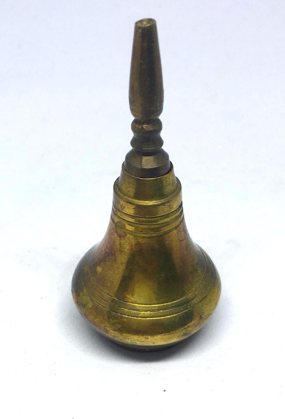 Unusual brass perfume bottle. Quirky brass lover gift  Screw off lid.