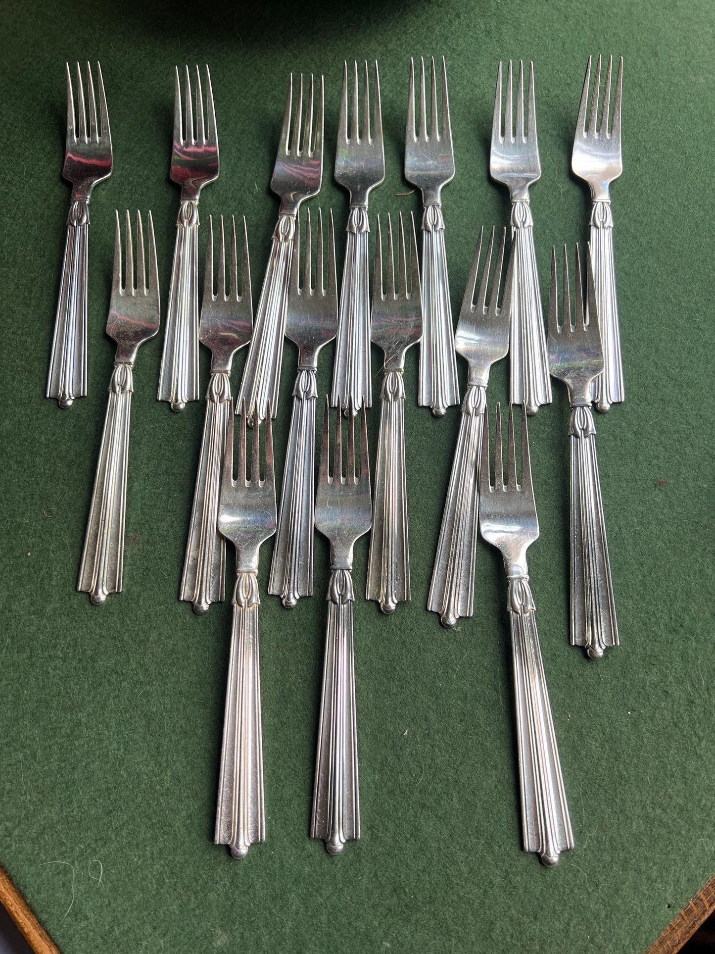 Danish Silver plated forks. Stamped GBS Prima Solvplet.