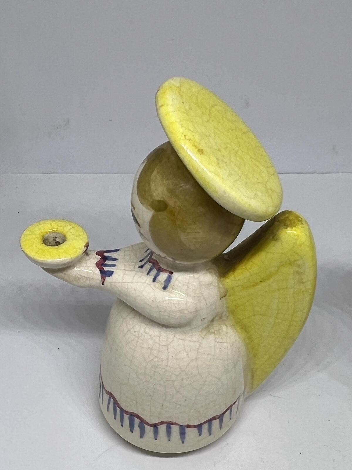Tiny Angel candle holders. Ceramic birthday cake candleholders. AS IS.