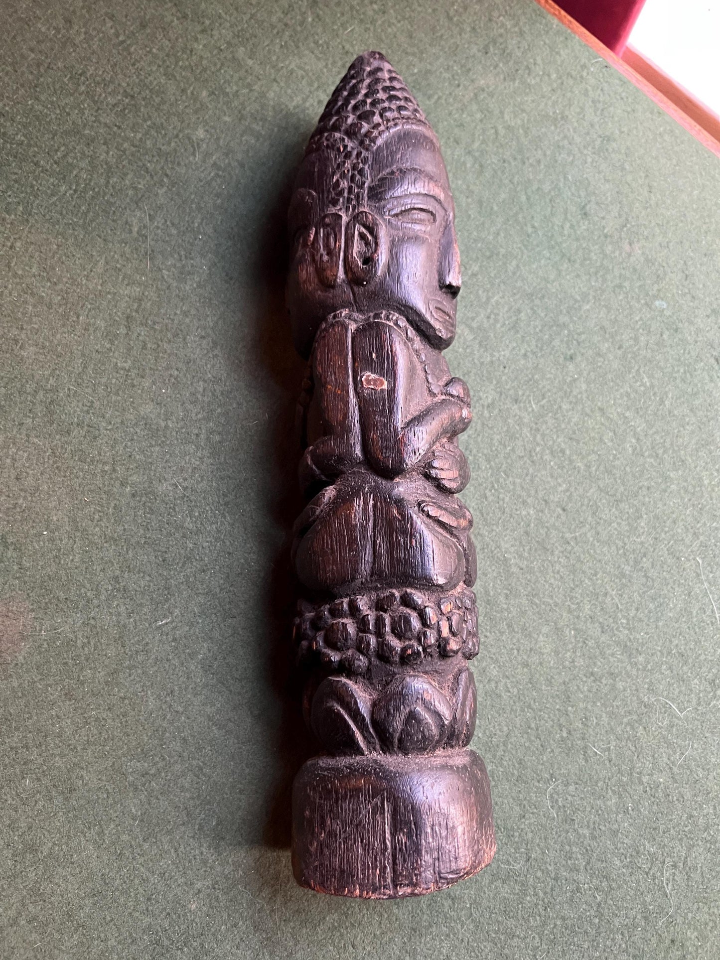 Vintage Makonde Tree of Life Sculpture. Hand-carved Wooden Statue.