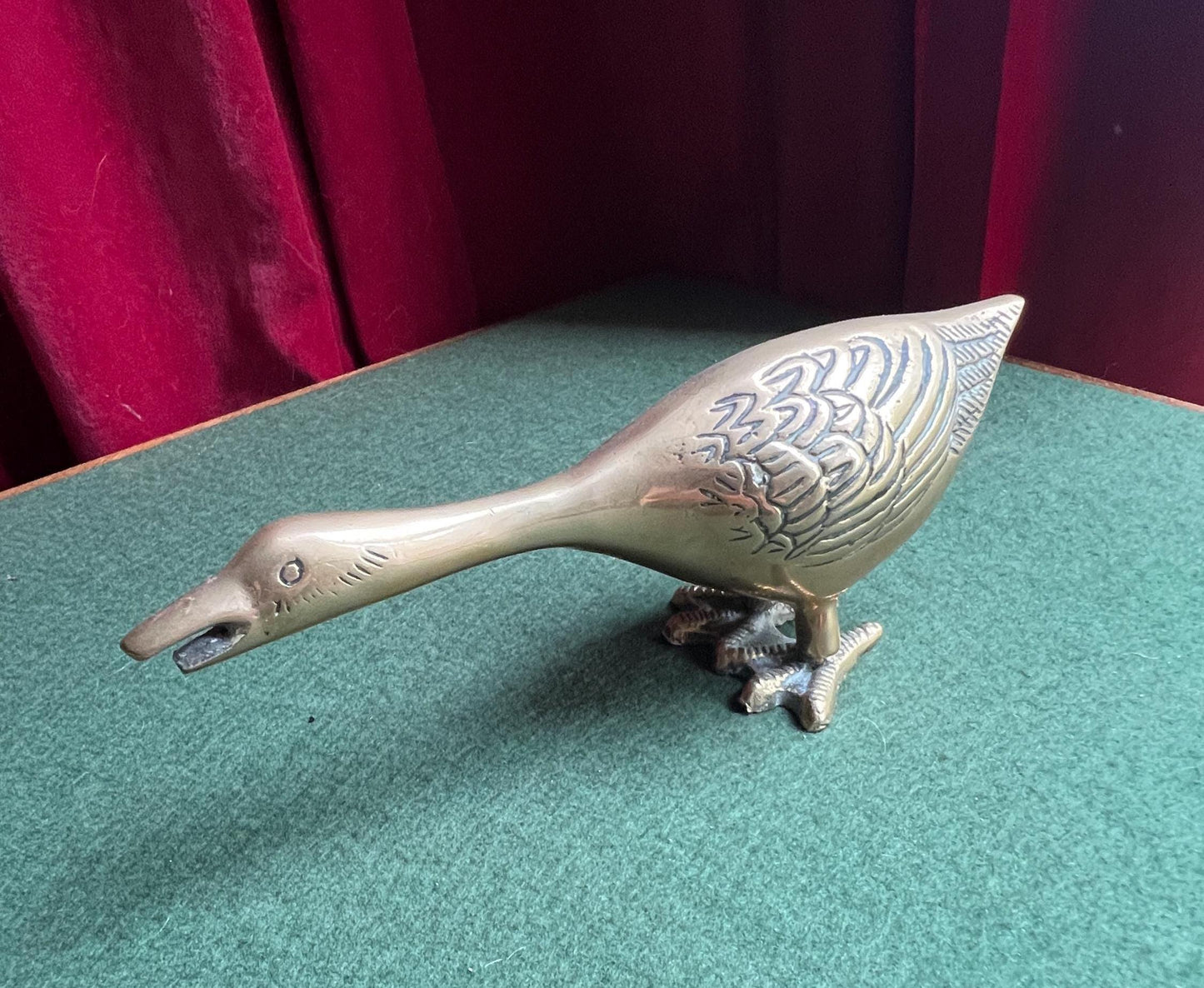 Vintage Brass goose figurine.