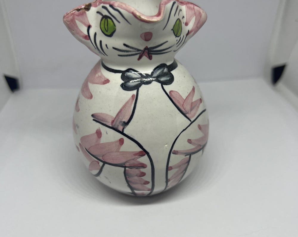 Vintage 1950s cat jug
